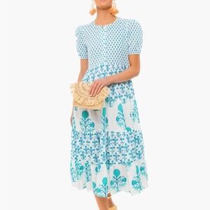 Tuckernuck Ro's Garden Daphne Dress in Turquoise Pomme Size Medium